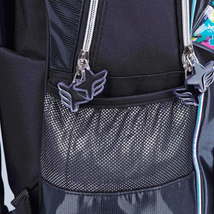 Mochila Escolar Footy 2026 Glow Fly Negra 18" Art.F26343